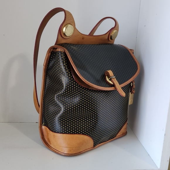 Vintage Dooney and bourke Black /Tan leather Shoulder bag - Picture 8 of 13